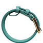 Blue Embossed Leather Gold Buckle Belt Strap Bracelet