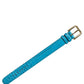 Blue Embossed Leather Gold Buckle Belt Strap Bracelet