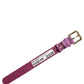 Purple Textured Leather Gold Buckle Belt Strap Bracelet