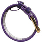 Violet Textured Leather Gold Buckle Belt Strap Bracelet