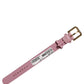 Pink Embossed Leather Gold Buckle Belt Strap Bracelet
