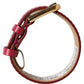 Red Calfskin Leather Gold Buckle Belt Strap Bracelet