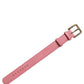 Pink Textured Leather Gold Buckle Belt Strap Bracelet