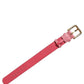 Pink Textured Leather Gold Buckle Belt Strap Bracelet