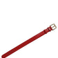 Red Calfskin Leather Gold Buckle Belt Strap Bracelet