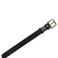 Black Calfskin Leather Gold Buckle Belt Strap Bracelet