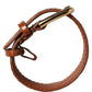 Brown Textured Leather Gold Buckle Belt Strap Bracelet