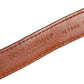 Brown Textured Leather Gold Buckle Belt Strap Bracelet