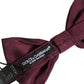 Men Maroon 100% Silk Adjustable Neck Papillon Bow Tie