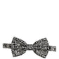 Tie Black White Paisley Silk Adjustable Neck Papillon Bow