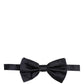Men Black 100% Silk Adjustable Neck Papillon Bow Tie