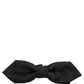 Men Black 100% Silk Adjustable Neck Papillon Bow Tie