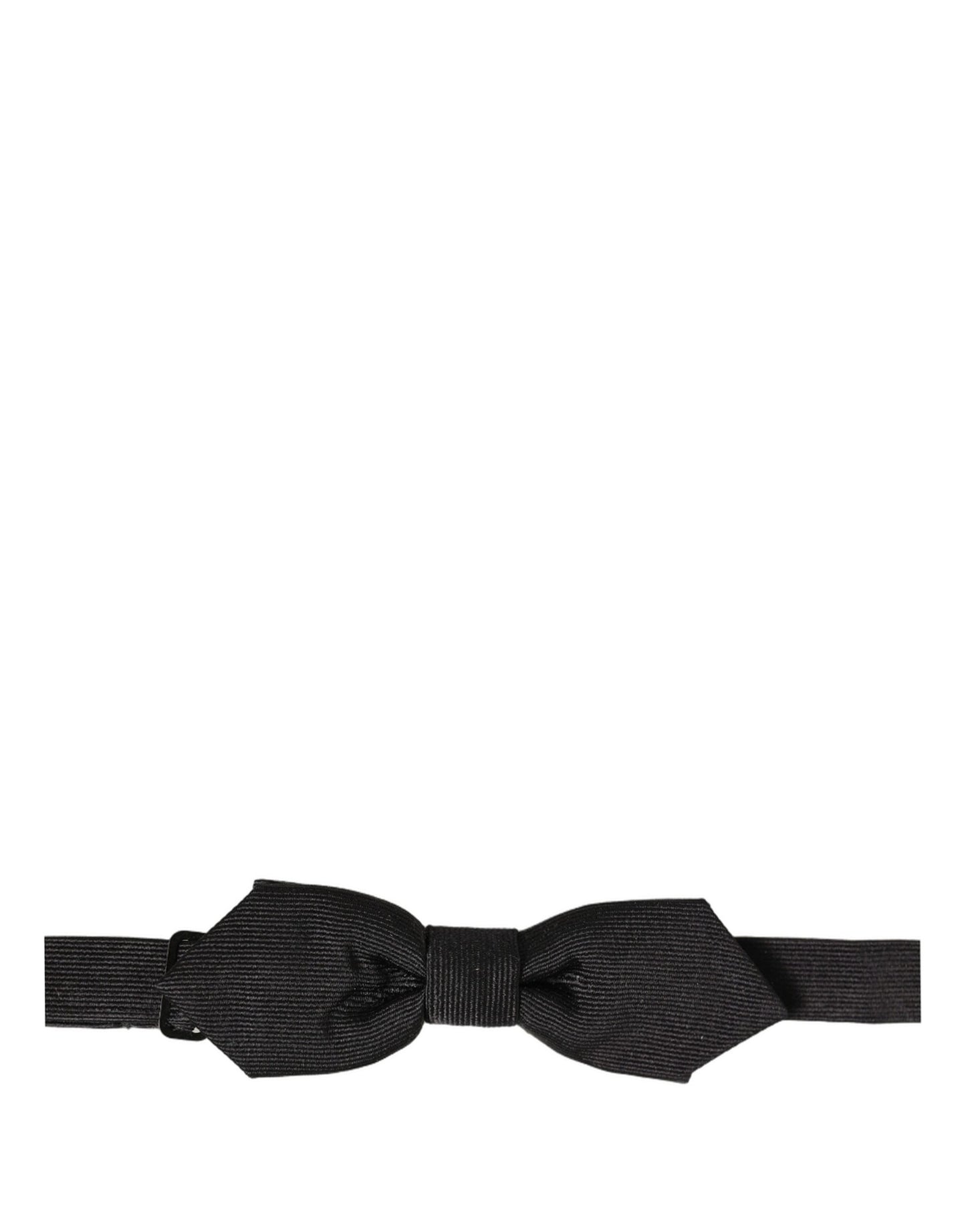 Men Black 100% Silk Adjustable Neck Papillon Bow Tie