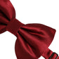 Men Red 100% Silk Adjustable Neck Papillon Bow Tie