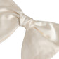 Men White 100% Silk Adjustable Neck Papillon Bow Tie