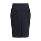 Black Cotton Midi Skirt