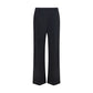 Black Polyester Casual Pants