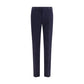 Blue Elastane Casual Pants