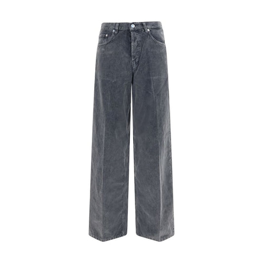 Gray Cotton Casual Pants