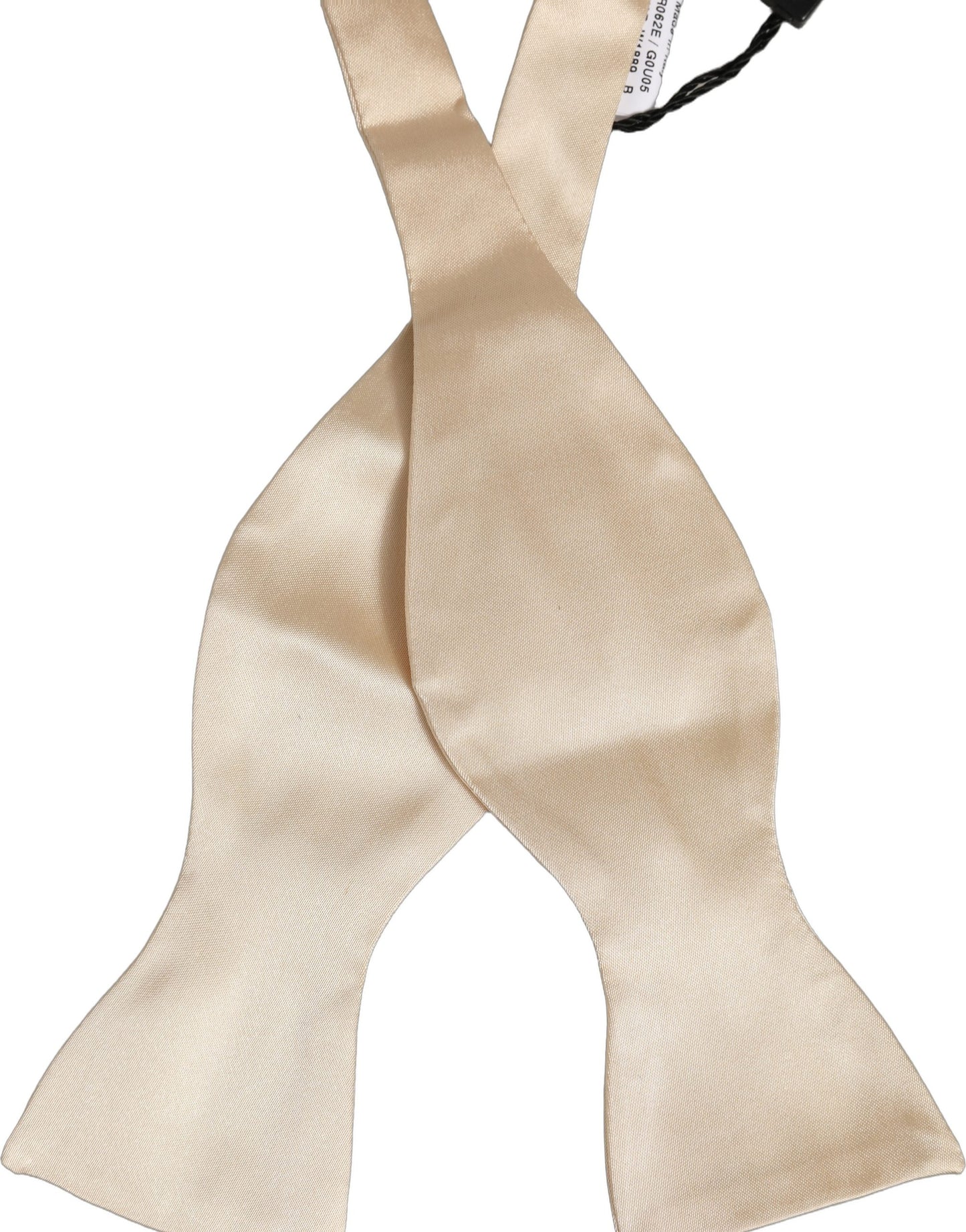 Men Beige 100% Silk Adjustable Neck Papillon Bow Tie