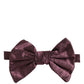 Men Maroon 100% Silk Adjustable Neck Papillon Bow Tie