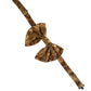 Men Brown Floral Silk Adjustable Neck Papillon Bow Tie