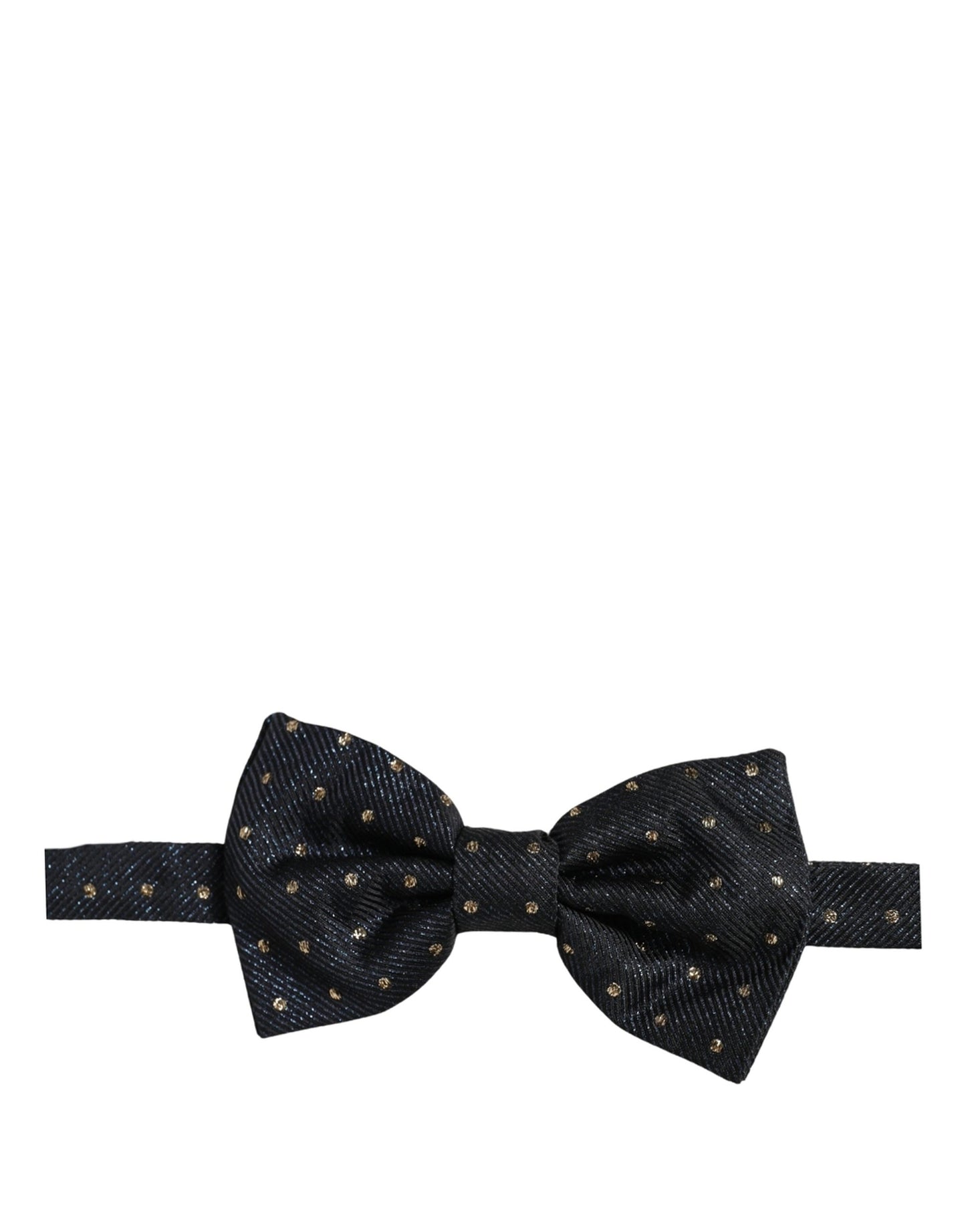 Men Black Polka Dot Silk Adjustable Neck Papillon Bow Tie