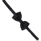 Men Black Polka Dot Silk Adjustable Neck Papillon Bow Tie