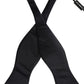 Men Black 100% Silk Adjustable Neck Papillon Bow Tie