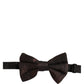 Men Brown 100% Silk Adjustable Neck Papillon Bow Tie