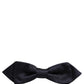Men Dark Blue 100% Silk Adjustable Neck Papillon Bow Tie