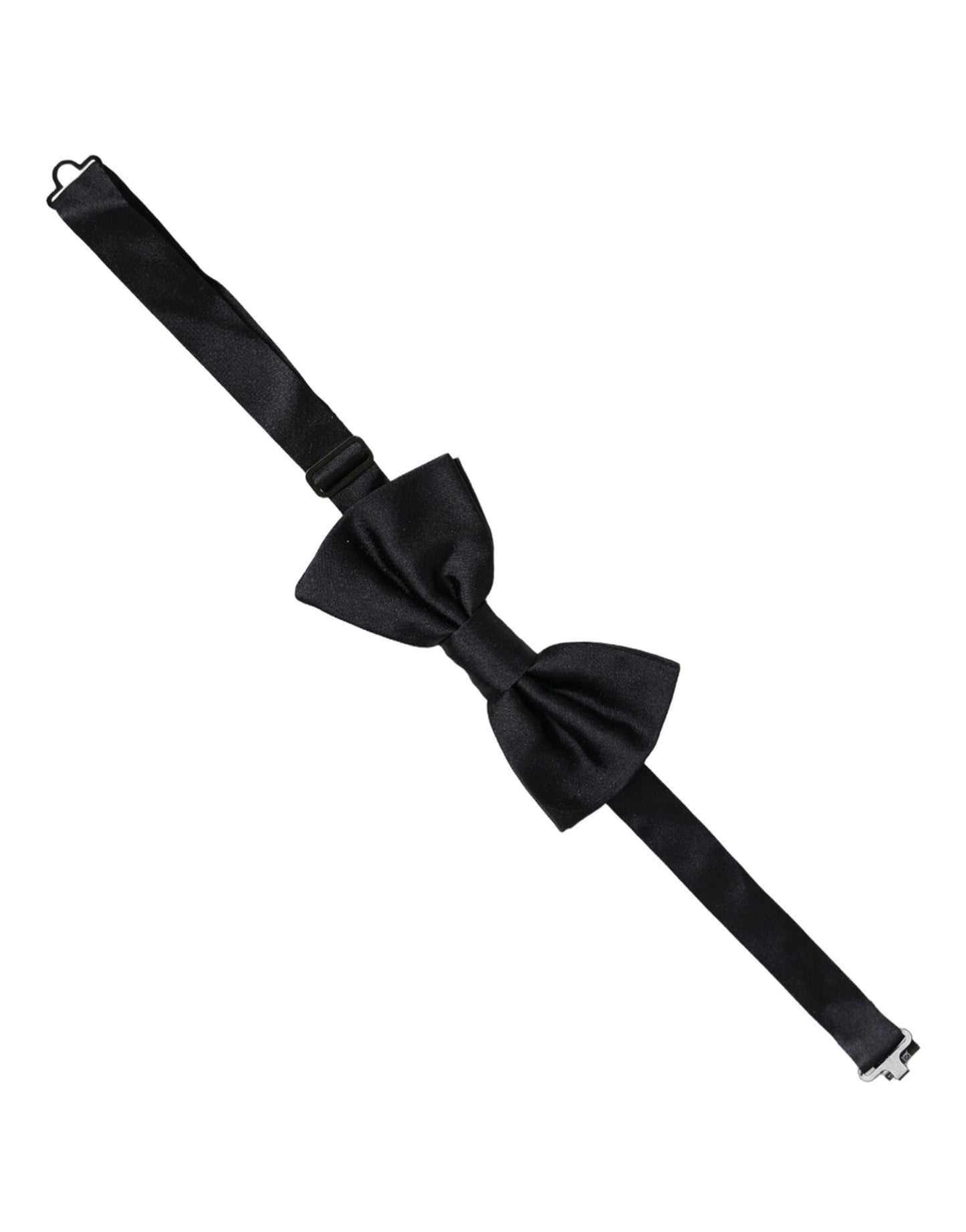 Men Black 100% Silk Adjustable Neck Papillon Bow Tie