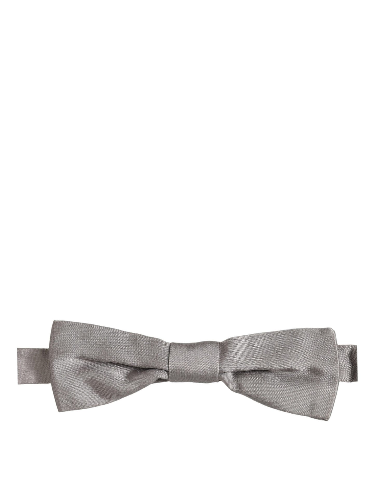 Men Gray 100% Silk Adjustable Neck Papillon Bow Tie