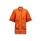 Orange Cotton Pattern Shirt
