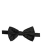 Men Black 100% Silk Adjustable Neck Papillon Bow Tie