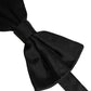 Men Black 100% Silk Adjustable Neck Papillon Bow Tie