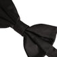 Men Black 100% Silk Adjustable Neck Papillon Bow Tie