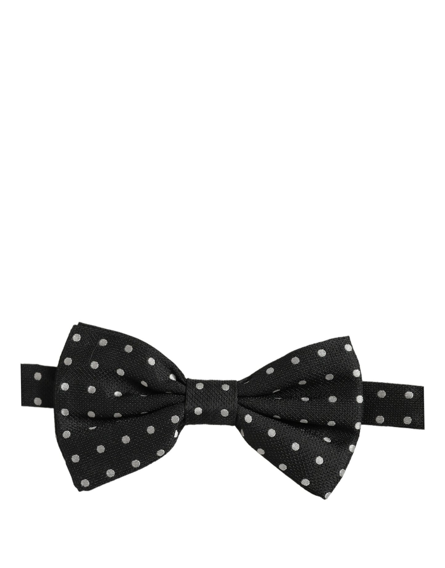 Black White Polka Dot Adjustable Neck Papillon Bow Tie