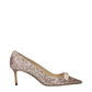 Pink Plastic Mid Heel Pumps