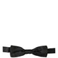 Men Black 100% Silk Adjustable Neck Papillon Bow Tie