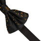 Black Gold Speckle Pattern Adjustable Neck Papillon Bow Tie