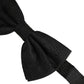 Men Black Silk Brocade Adjustable Neck Papillon Bow Tie