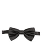 Men Black 100% Silk Adjustable Neck Papillon Bow Tie