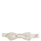 Men White 100% Silk Adjustable Neck Papillon Bow Tie