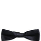 Men Black 100% Silk Adjustable Neck Papillon Bow Tie
