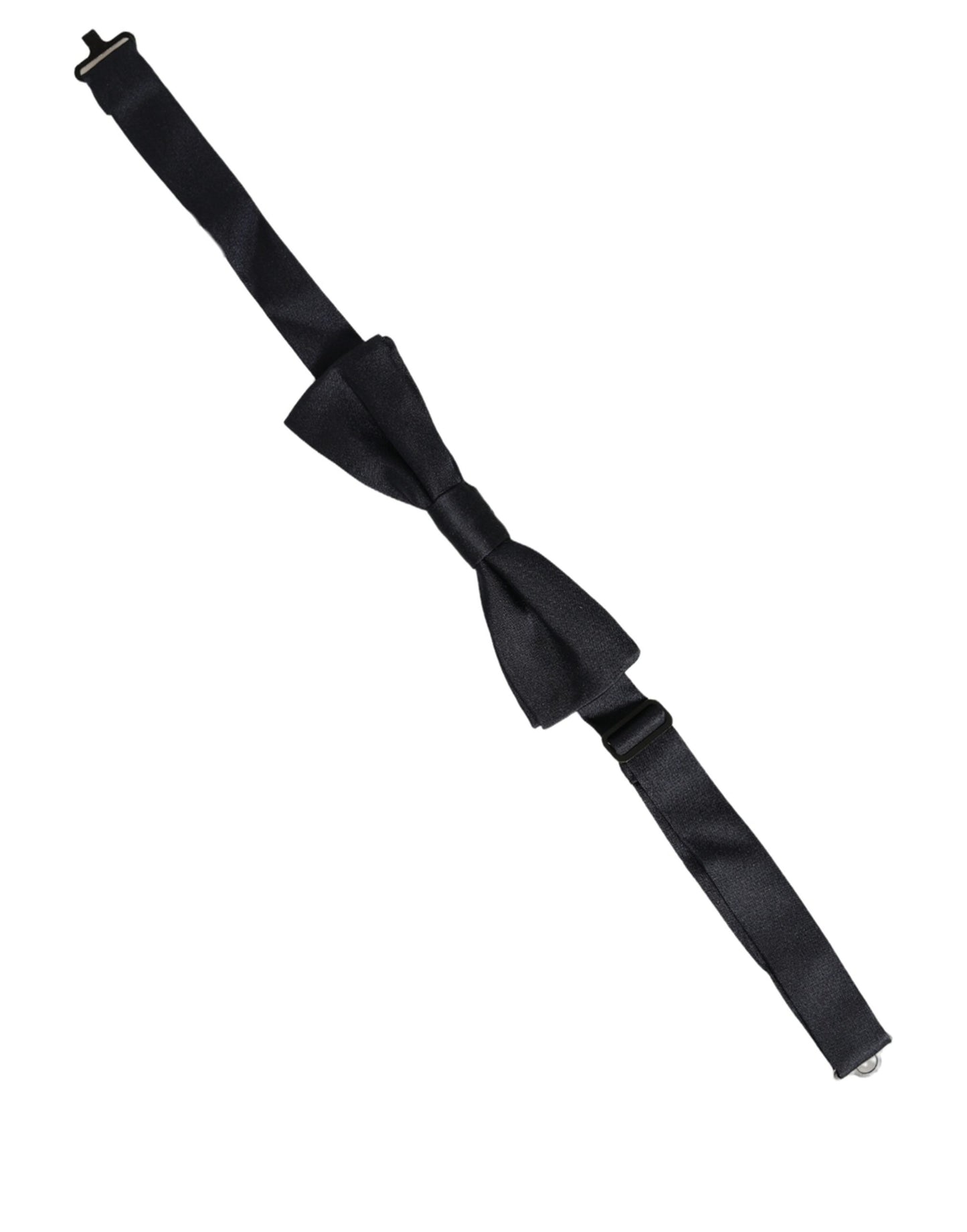 Men Black 100% Silk Adjustable Neck Papillon Bow Tie