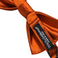 Men Orange 100% SIlk Adjustable Neck Papillon Bow Tie