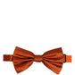 Men Orange 100% SIlk Adjustable Neck Papillon Bow Tie