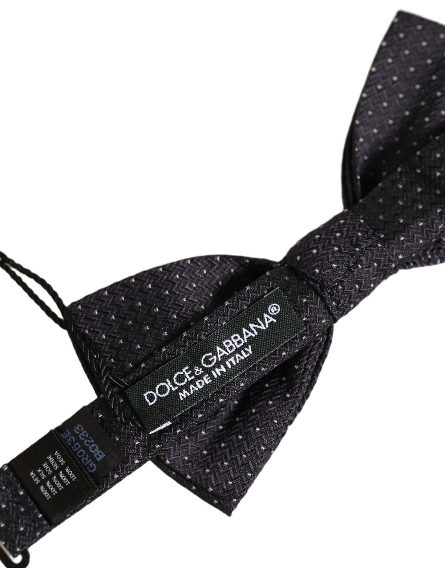 Black White Polka Dot Adjustable Neck Papillon Bow Tie