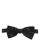 Black White Polka Dot Adjustable Neck Papillon Bow Tie